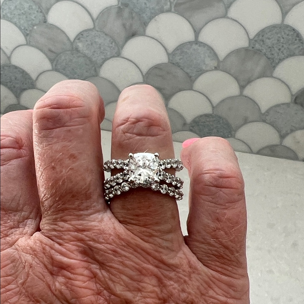 925 Silver CZ Ring Set